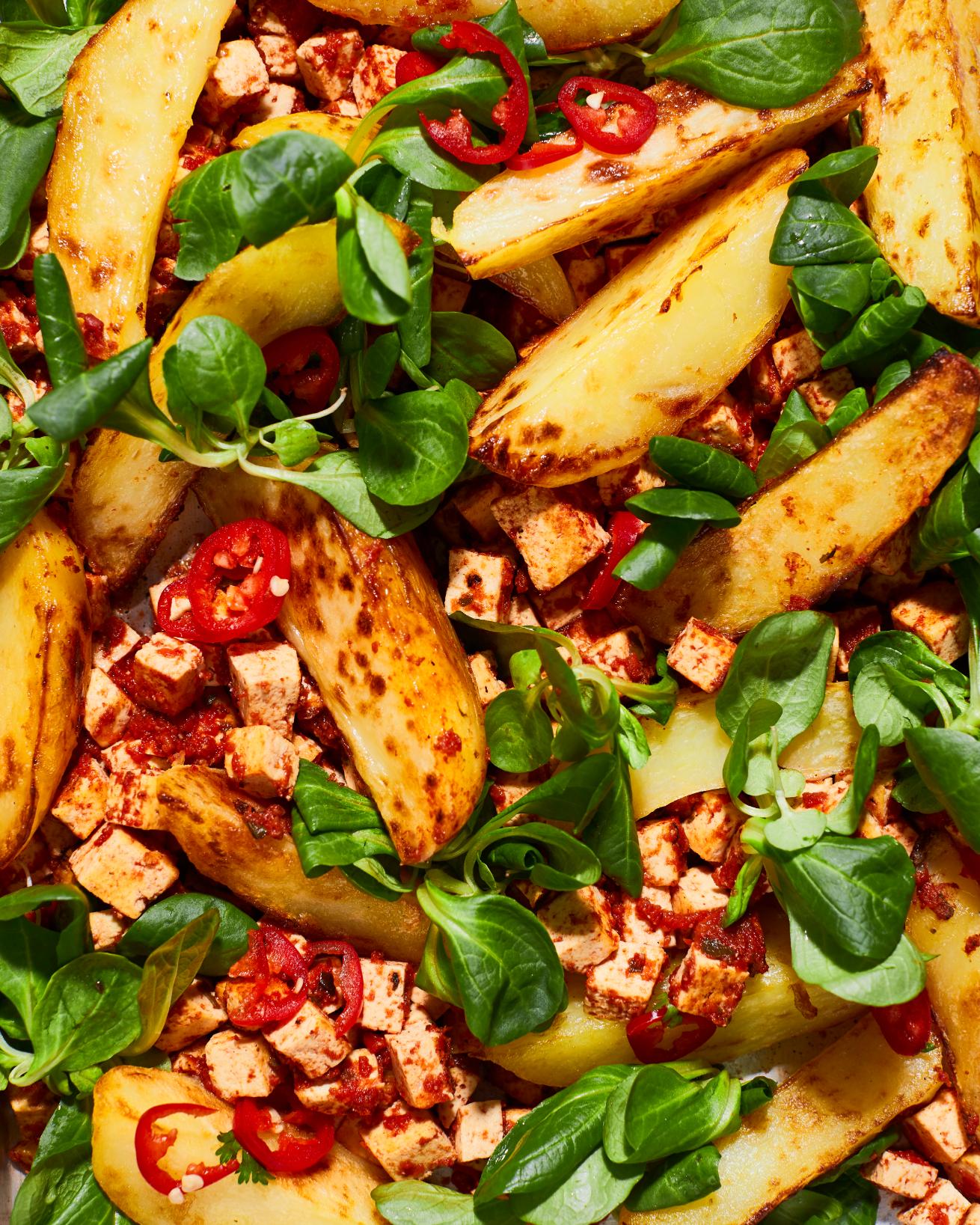 Hash z tofu i pomidorami