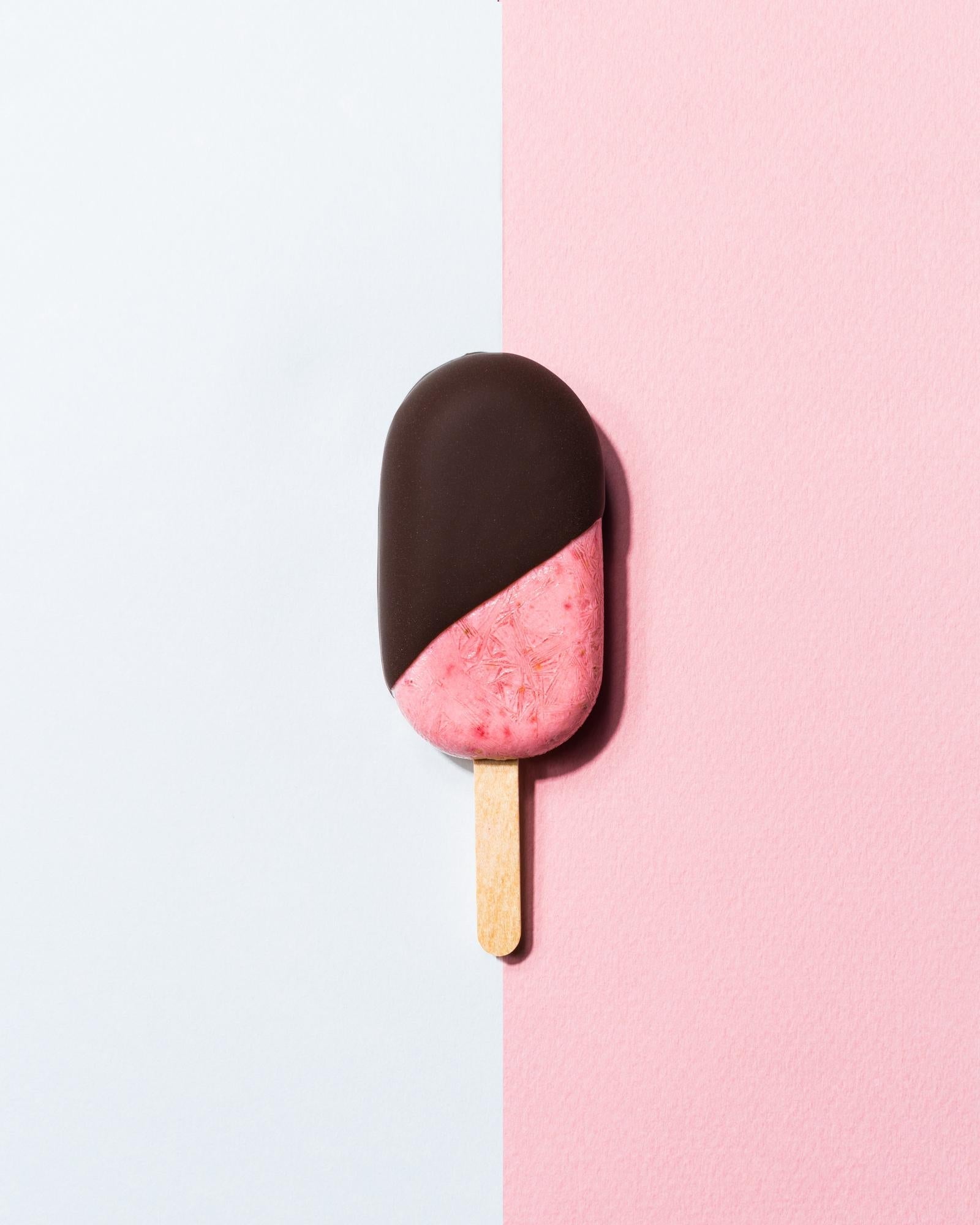 Lody truskawkowo-twarogowe w czekoladzie
