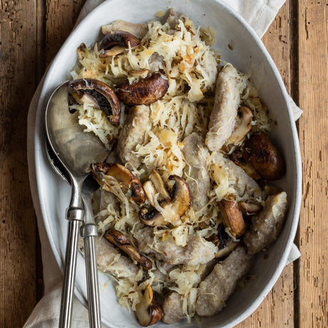 Kluski gryczane z kiszoną kapustą