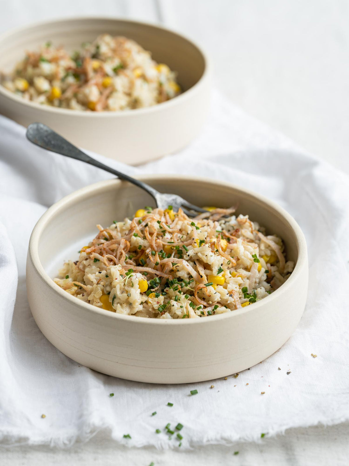 Risotto z kukurydzą i szynką z kurczaka