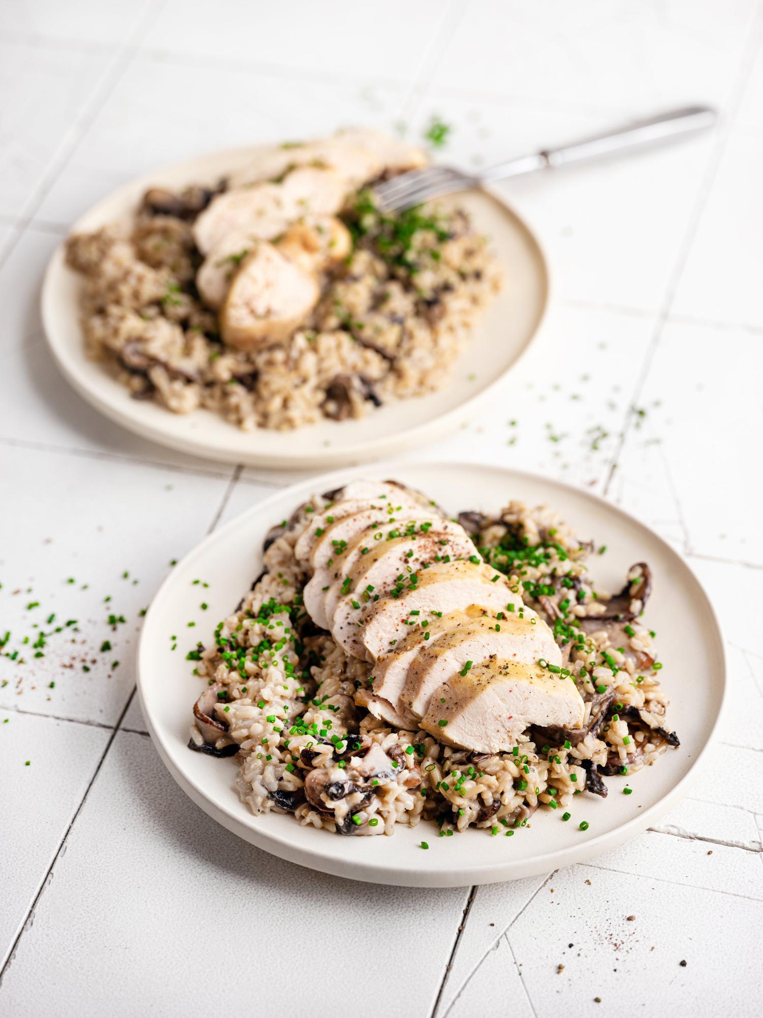 Risotto z grzybami i kurczakiem
