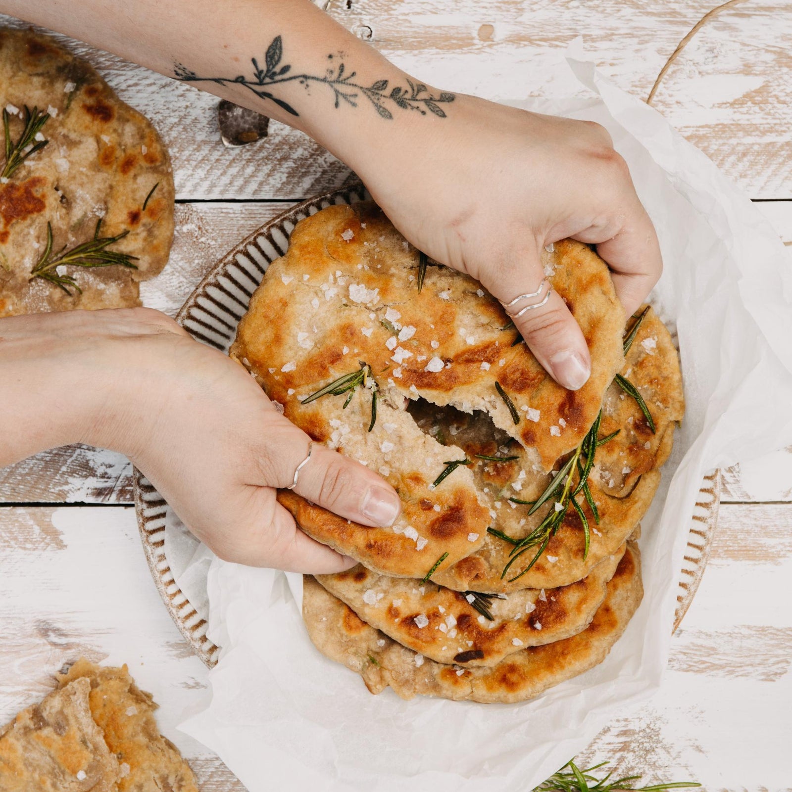 Żytnie placki drożdżowe