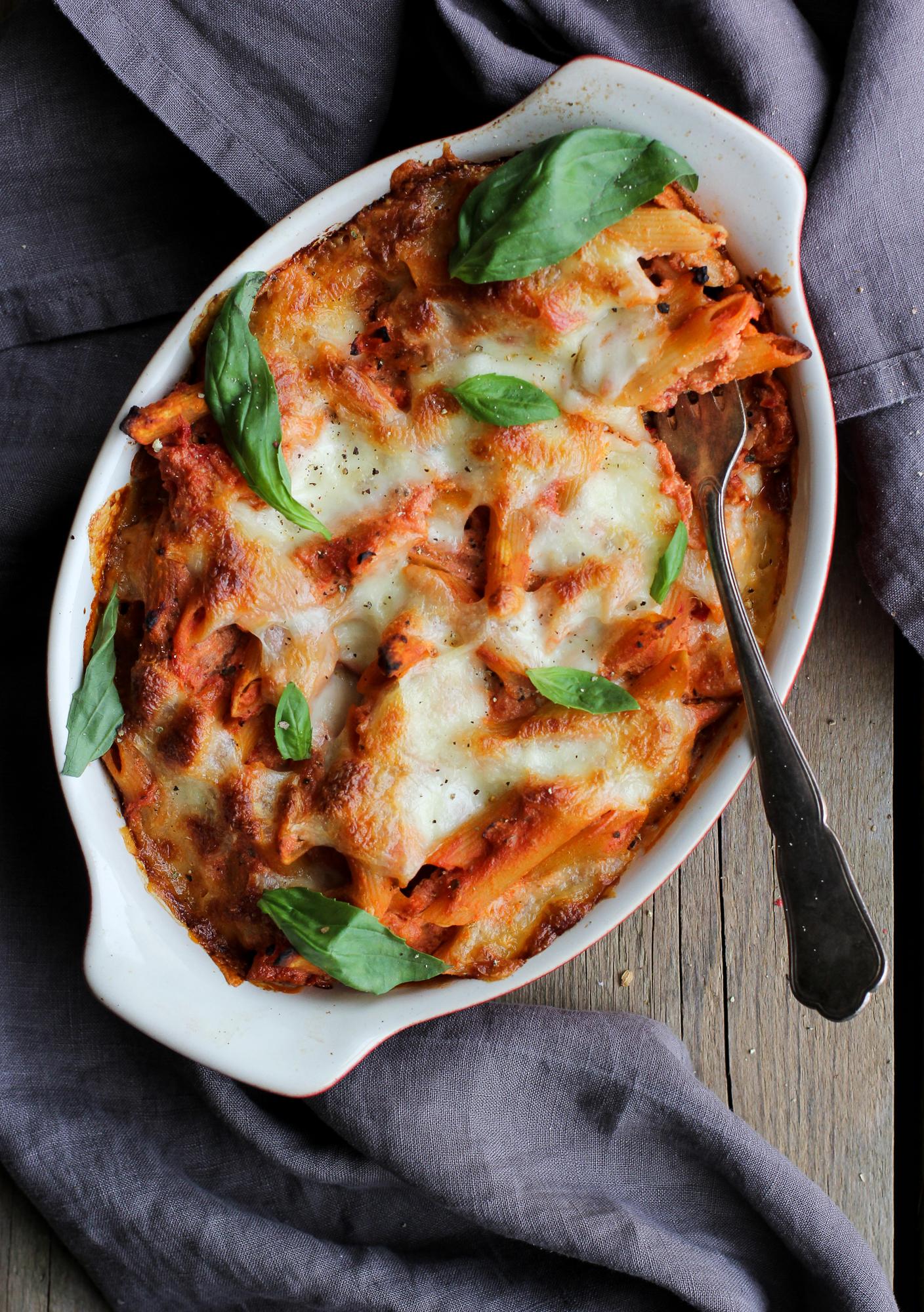 Zapiekanka z penne i ricotty