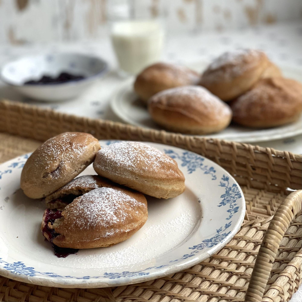 Pieczone pączki pełnoziarniste