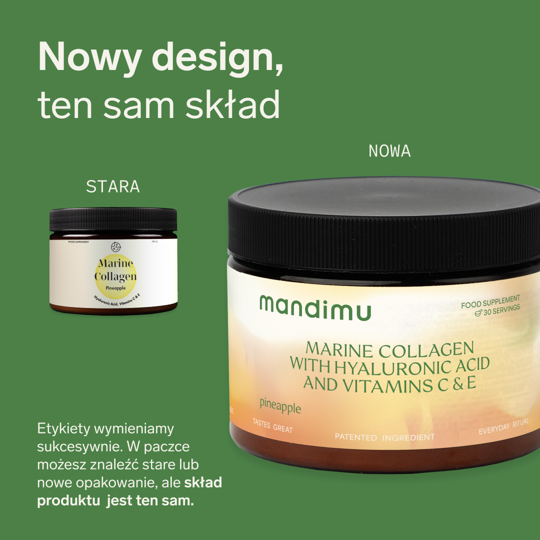 Kolagen premium z kwasem hialuronowym i witaminą C i E (smak ananasowy)