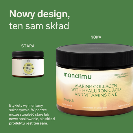Kolagen premium z kwasem hialuronowym i witaminą C i E (smak ananasowy)