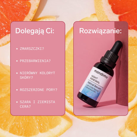 Serum z retinalem Night Renewal z 0,05% retinalu i olejami roślinnymi 30 ml