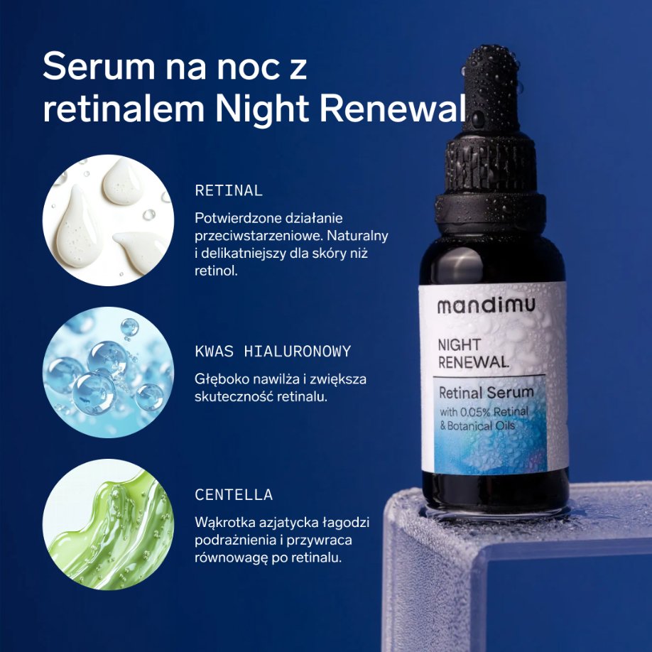 Serum z retinalem Night Renewal z 0,05% retinalu i olejami roślinnymi 30 ml