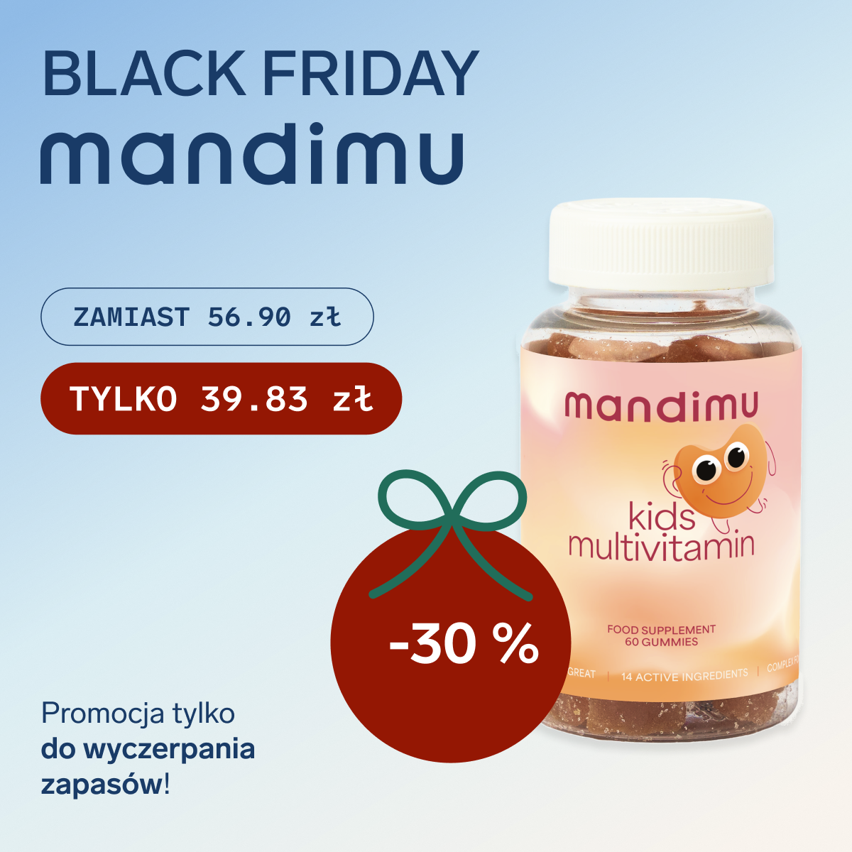Black Friday Mandimu – Multiwitamina dla dzieci (żelki 🐻) 39.83 zł