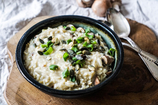Risotto z pieczarkami, ricottą i szpinakiem