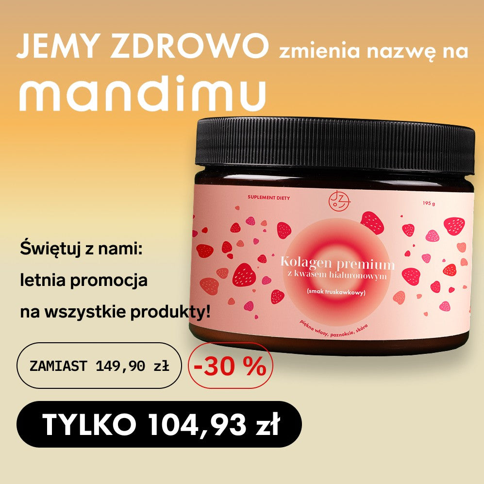 Kolagen premium z kwasem hialuronowym, wit. C i 8 substancjami dla pięknych włosów, paznokci i skóry (smak truskawkowy) 🍓