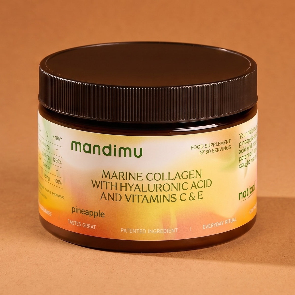 Kolagen premium z kwasem hialuronowym i witaminą C i E (smak ananasowy)